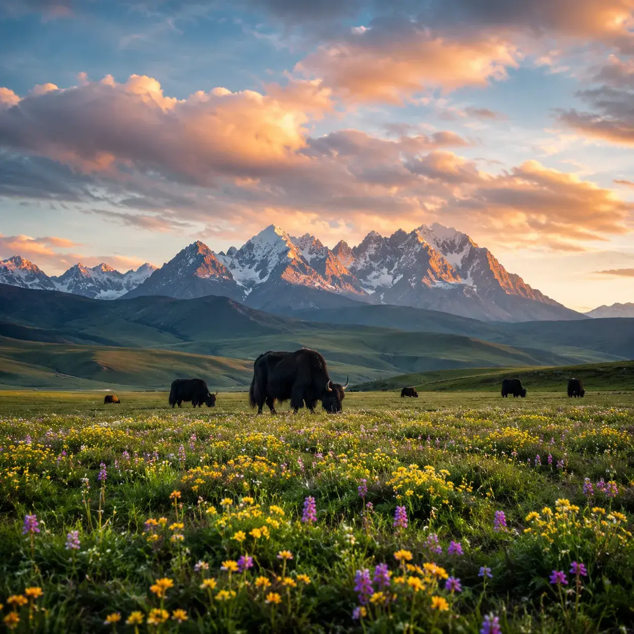 Highland grassland of Shangri-La in Yunnan, China