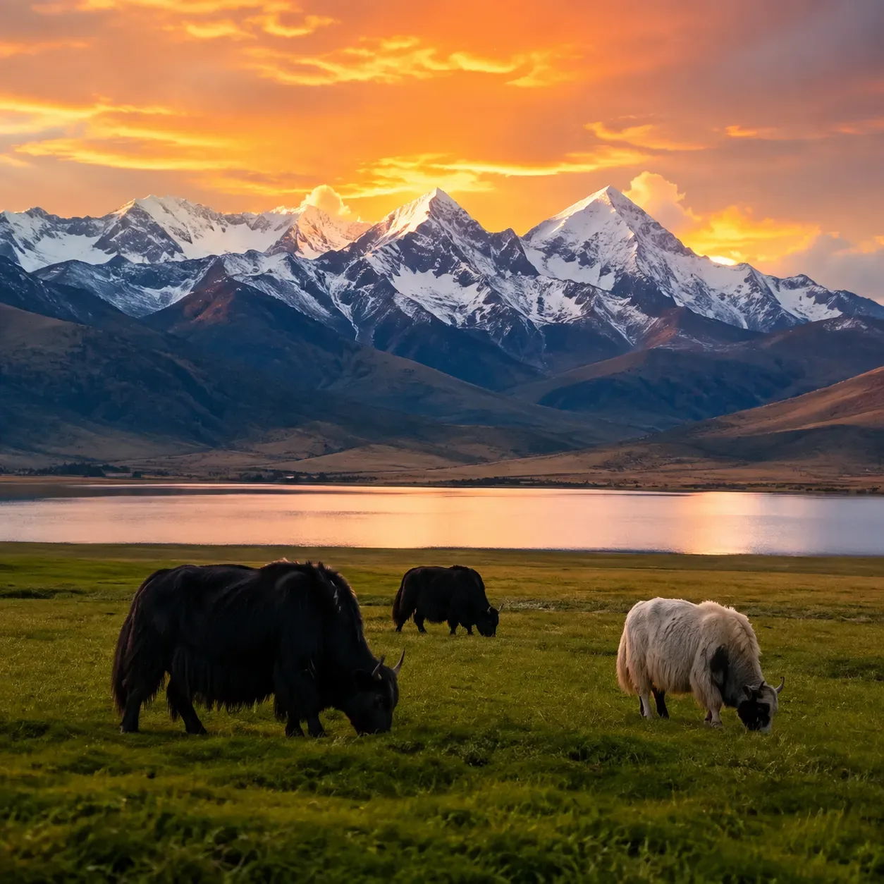 Napa Lake wetland meadow near Shangri-La in Yunnan, China